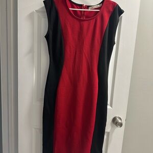 Liberty Love Bold Red and Black Midi Dress